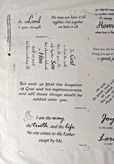 Christian Scripture Fabric Panel 19×43 Quilt Blocks Faith Bible Verses