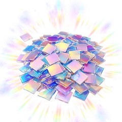 100 Pc Double-sided Rainbow Acrylic Sheets Mini Holographic Acrylic Blocks