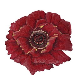 square by design Flower Woven Fabric Panel Embroidered Tapestry. Brand New. Tan