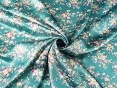 1yard X 1.48meter Soft Retro Floral Satin Fabric For Scarf Lining Shirt Gown Diy