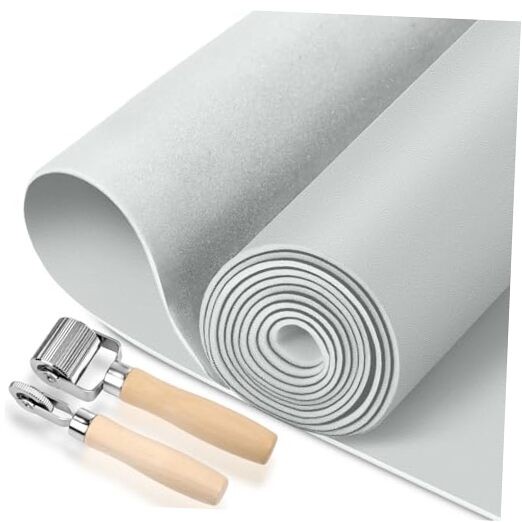 Suede Headliner Fabric with Foam Backing, with Seam 125″ L x 60″ W 3 Grey