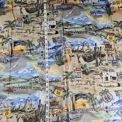 Route 66 Fabric Robert Kaufman Retro
