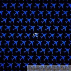 BonEful Fabric FQ Cotton Quilt Black Blue Airplane Air Force Pilot Military Boy