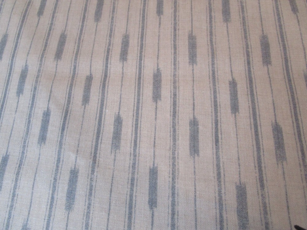 MCLAURIN & Piercy IKAT Linen Strip Fabric 48″ x 53″W Blue & Beige