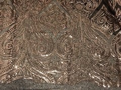 Gold Black1way Stretch Embroidery sequins Mesh Lace fabric 50” Width 1 Yard