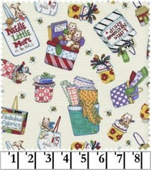 BTY Elizabeth’s Studio Needlework Divas Cream Cotton Fabric By The Yard 1101-CRM