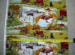Farmall iH Tractor tractors barn silo dogs horses deer pheasant 10117 pc Fabric
