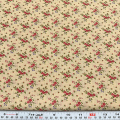Vintage Florals on a Sandy Brown Unbranded Cotton Blend Fabric by the HALF YARD
