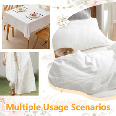 Linen Fabric by the Yard, 61 Inch Wide White Blend Cloth, 60% Linen 40%
