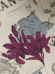 *VTG* Cotton fabric “JBJ Fabrics INC” Collage Travels/old Maps BTY 36”Lx55”W