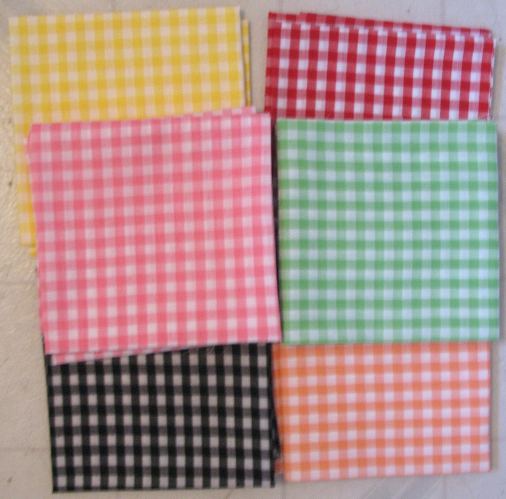 * Gingham Check FAT QUARTERS bundle of 12 FQ’s 18×22″ folded ironed assort color