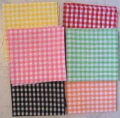 * Gingham Check FAT QUARTERS bundle of 12 FQ’s 18×22″ folded ironed assort color