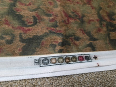Raymond Waites Scotchgard Fabric Green Brown Red 134″ / 3.7 Yards x 55″ Wide