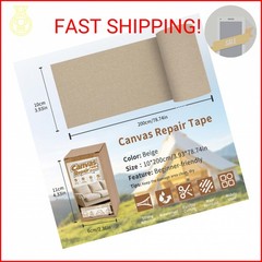 Fedmut 4 x 79in Canvas Repair Patch, Self-Adhesive Waterproof Canvas Fabric Repa