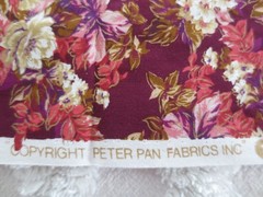 4962. Peter Pan FLORAL PRINT Crafts, Quilting COTTON FABRIC – 45″ x 3-3/4 yds.