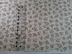 Timeless Treasures pattern Coffee C5722 Quilting Fabric Cream w/tan mugs 1 yd