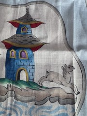 Clarence House Jeux Chinois Fabric in Robin Egg Blue Remnants- 2 Pieces