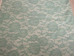 Lightweight Polyester Knit Fabric Rose Floral Mint Green on Green 1yd 33″ x 60