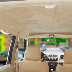 Suede Headliner Fabric with Foam Backing, Auto Suede Roof 54″ L × 60″ W Beige