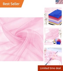 Light Pink Organza Fabric by The Yard – Perfect for Weddings & Events