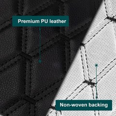 63″Quilted Vinyl Faux Leather Fabric w/Foam Car Upholstery Continuous Yard Black