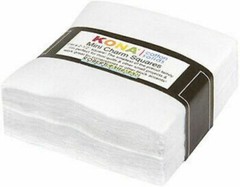Mini Charm Squares 2.5″ x 2.5″ Pack Kona Cotton Solids White Precuts M537.21