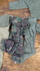 Military Fabric Lot Green Beige Camo – GI Joe Clothes Sacks Shirts Pants DIY