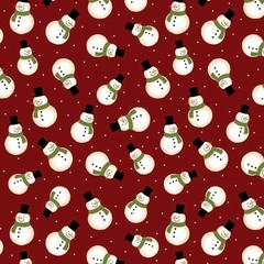 Jingle Bell Flannel Fabric | Christmas Snowman Toss Red | Benartex YARD