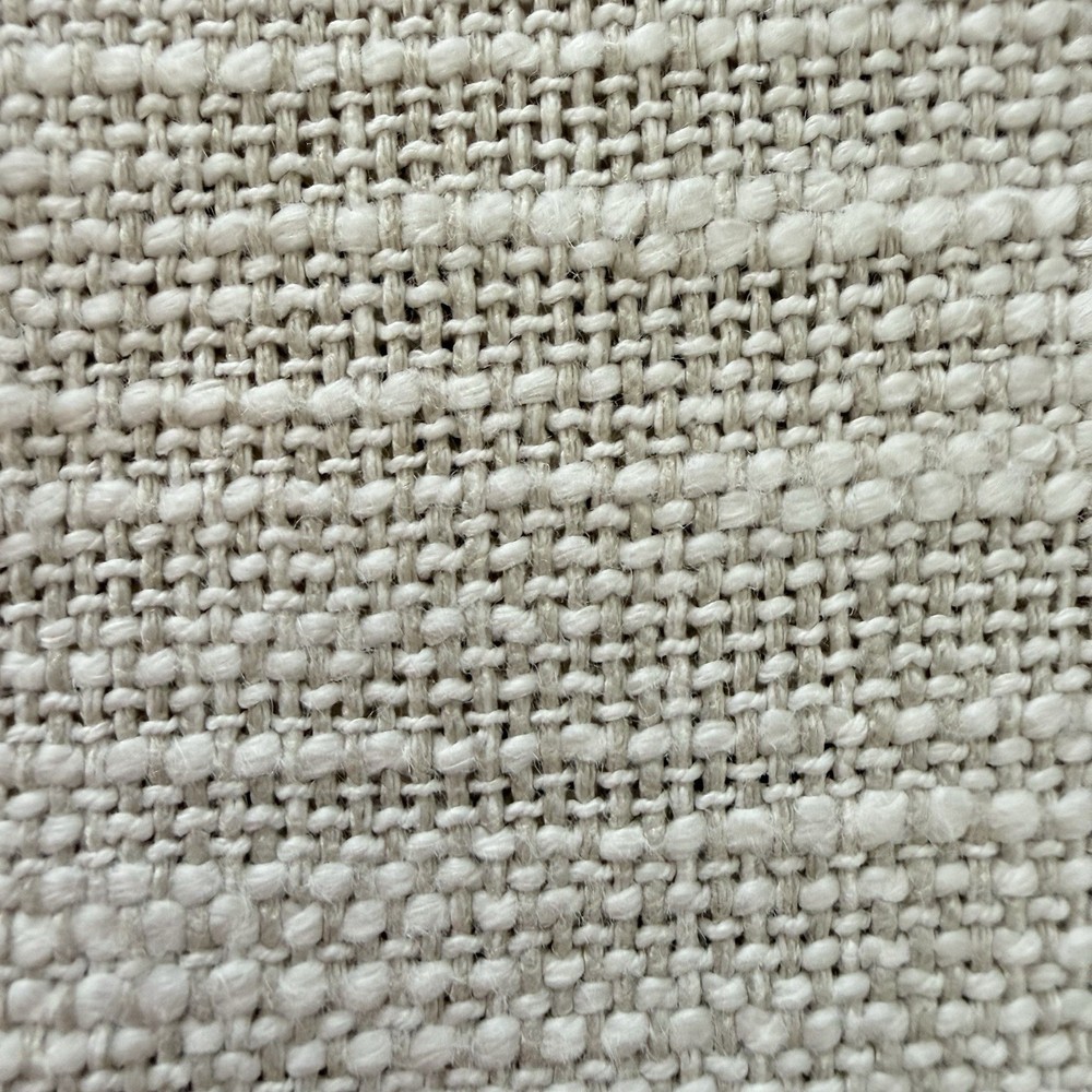 India Cotton Textured Basketweave Heavy Fabric Off White Greige 1.25 Yds 55 W