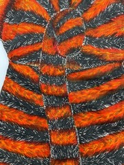 Vintage Multicolor Tiger Cut N Sew Panel Finished Unstuffed Pillow 1960s