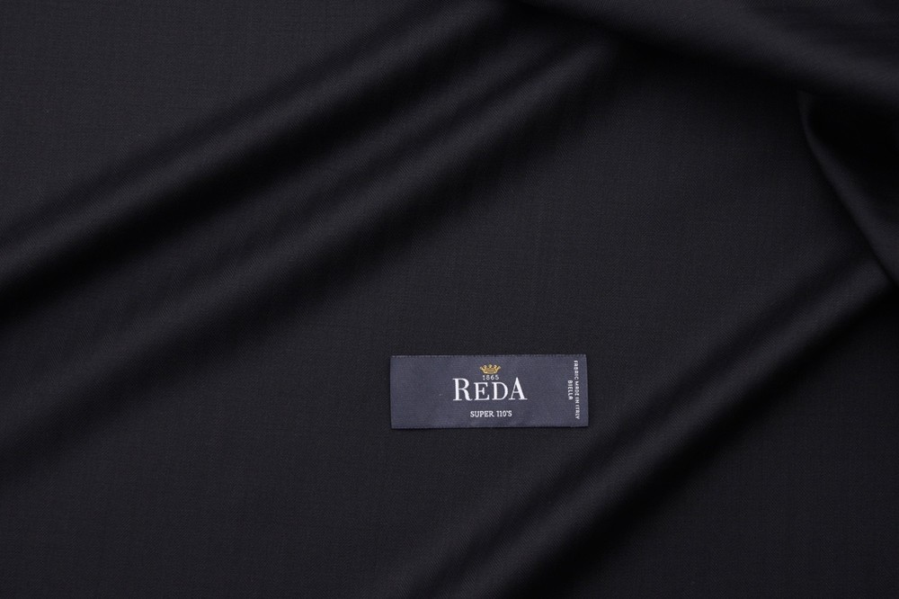 Reda lightweight wool suiting fabric,diplomatic black ,micro herringbone pattern