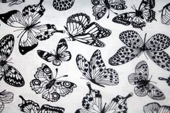 ALL OR NOTHING BUTTERFLIES IN BLACK AND WHITE FROM STUDIO E- 100% COTTON FABRIC