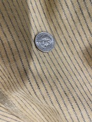 Tan With Tiny Blue Stripe Wool And Acetate Suiting By The Yard 58″ Width 0808