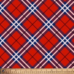 Checkered Plaid Red Fleece Fabric – 60″ Wide – Sold by The Yard & Bolt