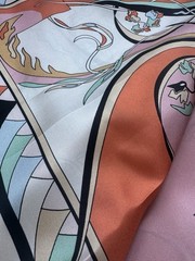 Italian Deadstock 100% Silk Twill Fabric Panel 35”x35” Emilio Pucci Without Logo