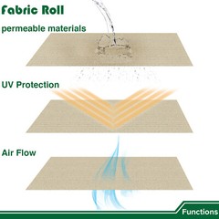 6ft Beige Sun Shade Fabric Roll Replaceable Canopy Pergola Multi-purpose Cloth
