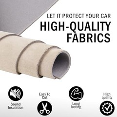 Suede Headliner Fabric with Foam Backing, Auto Suede Roof 54″ L × 60″ W Beige