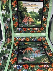Pillow Panels 15″ x 16″ God Loved World Fawn Doe Deer Makes 2 Springs Creative