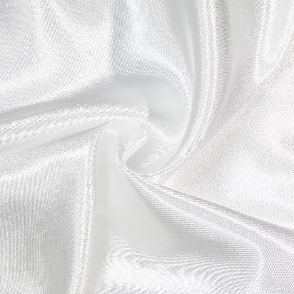 White Satin Fabric 5 Yard, 63″ Wide Shiny Silky Fabric for Dress, Shirts, Table
