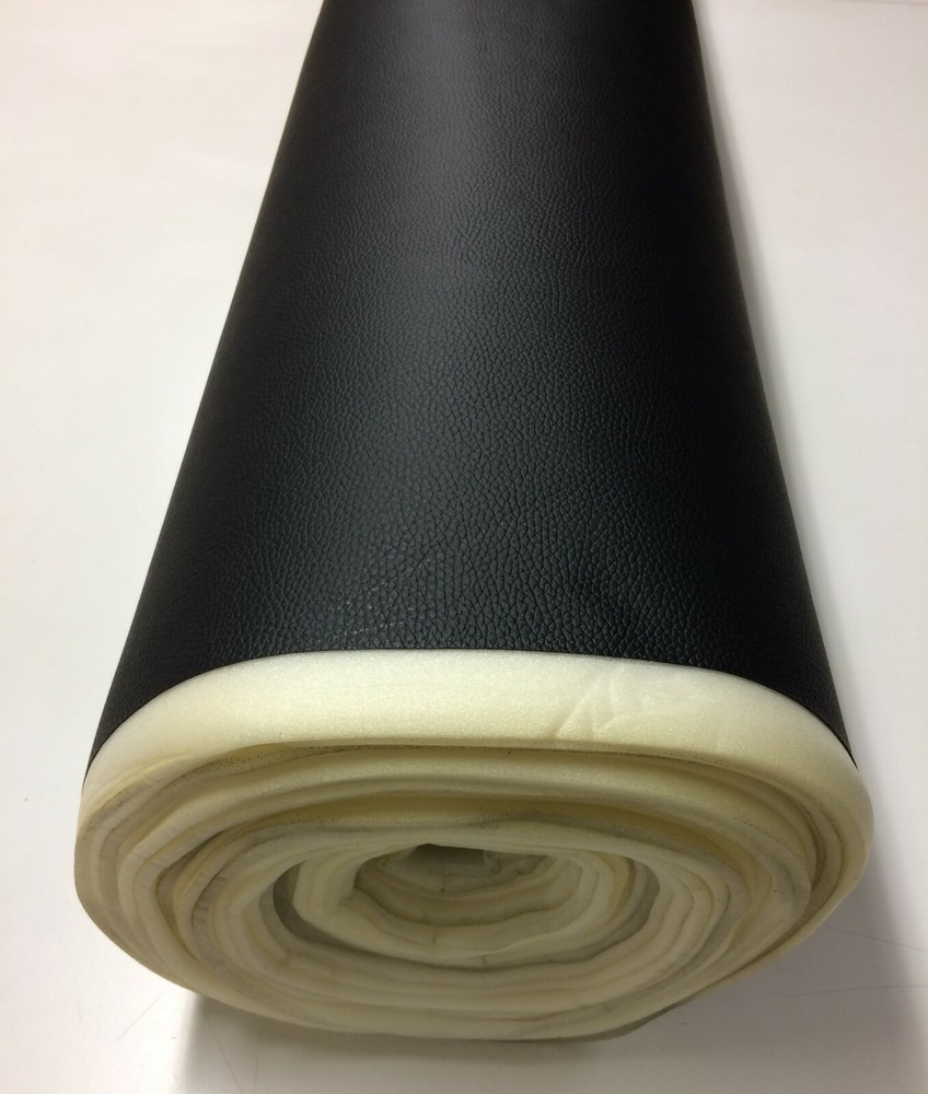 1/4″ FOAM BACKED MARINE VINYL BLACK SEA AUTO ATV BOAT UPHOLSTERY FABRIC BTY 54″W