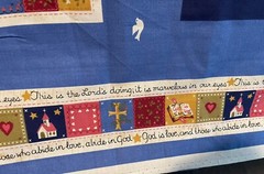 Vintage 1996 Psalms & Peace Doves Fabric By Fabric Traditions Approx. 45”X118”