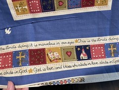 Vintage 1996 Psalms & Peace Doves Fabric By Fabric Traditions Approx. 45”X118”