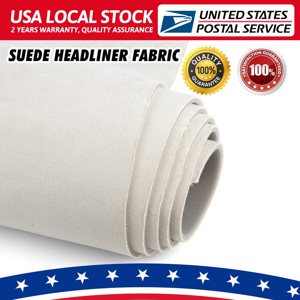 Beige Suede Headliner Fabric Material 79″x60″ Car Interior Roof Liner Upholstery