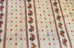 Vintage Floral Border Print Cotton Fabric 44 x 1/2 Yd Quilting Crafts Sewing