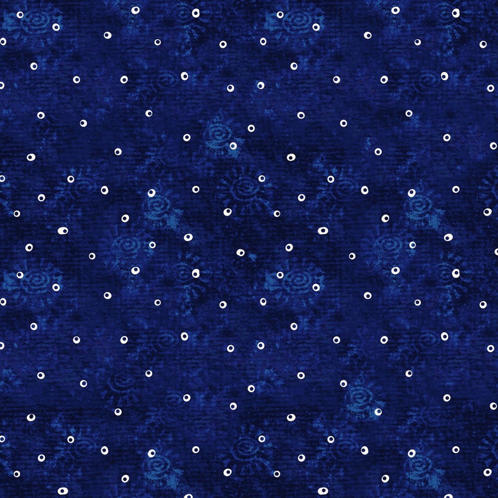 1/2 Yard Fabric – Fantasticats | Hollow Dots Dark Royal Blue by Laurel Burch