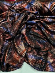 Nylon Spandex 60 W Stretch Fabric Sold BTY Design Multicolor Metallic Blue Red