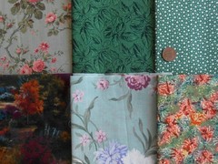 30 GREEN Floral Tonal Blenders Fat /Long Quarter Lot Quilt Cotton Fabric