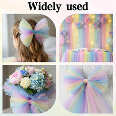 Glitter Fabric Tulle Glitter Rainbow Sparkle Tulle Gradient Craft Shimmer Color