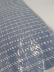 Seersucker Plaid Slate Blue Poly Cotton Fabric Bolt 25 Yards Apparel Clothing