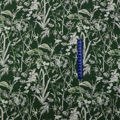 LACEFIELD DESIGNS GARDEN PARTY HUNTER GREEN FLORAL LINEN FABRIC BY THE YARD 54″W